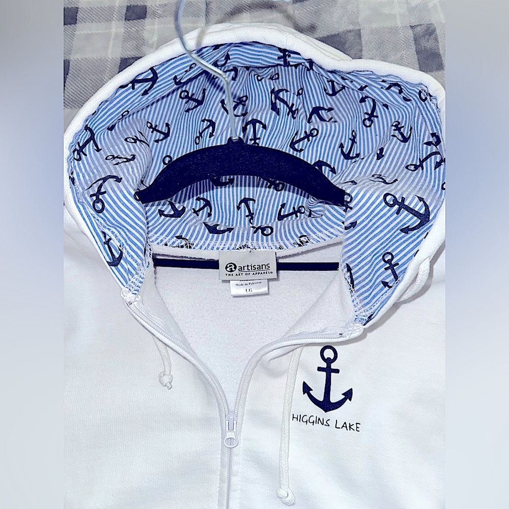Higgins Lake Michigan ⚓️ Nautical Zip Up Hoodie